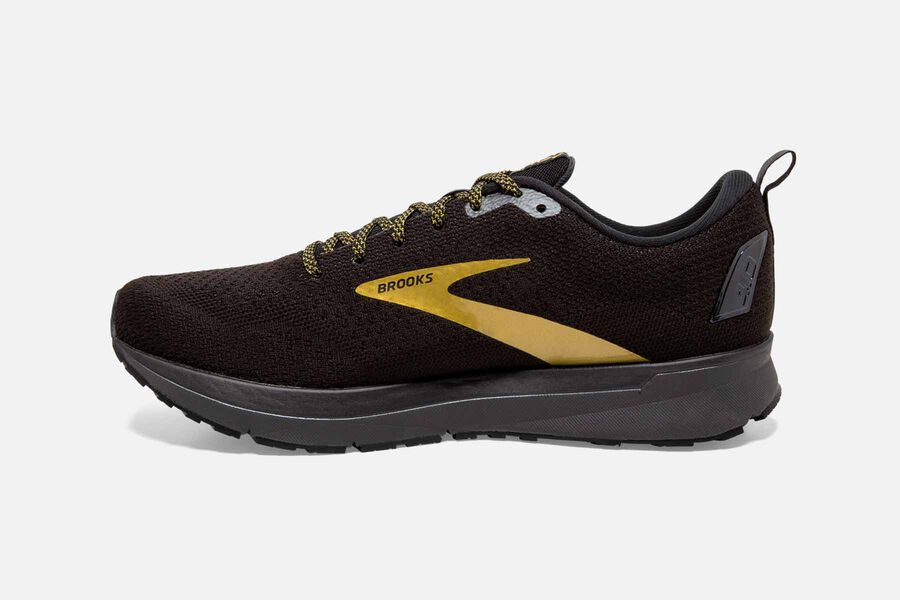 Brooks Revel 4 Road Löparskor Herr - Svarta/Guld - 1302-QYANP